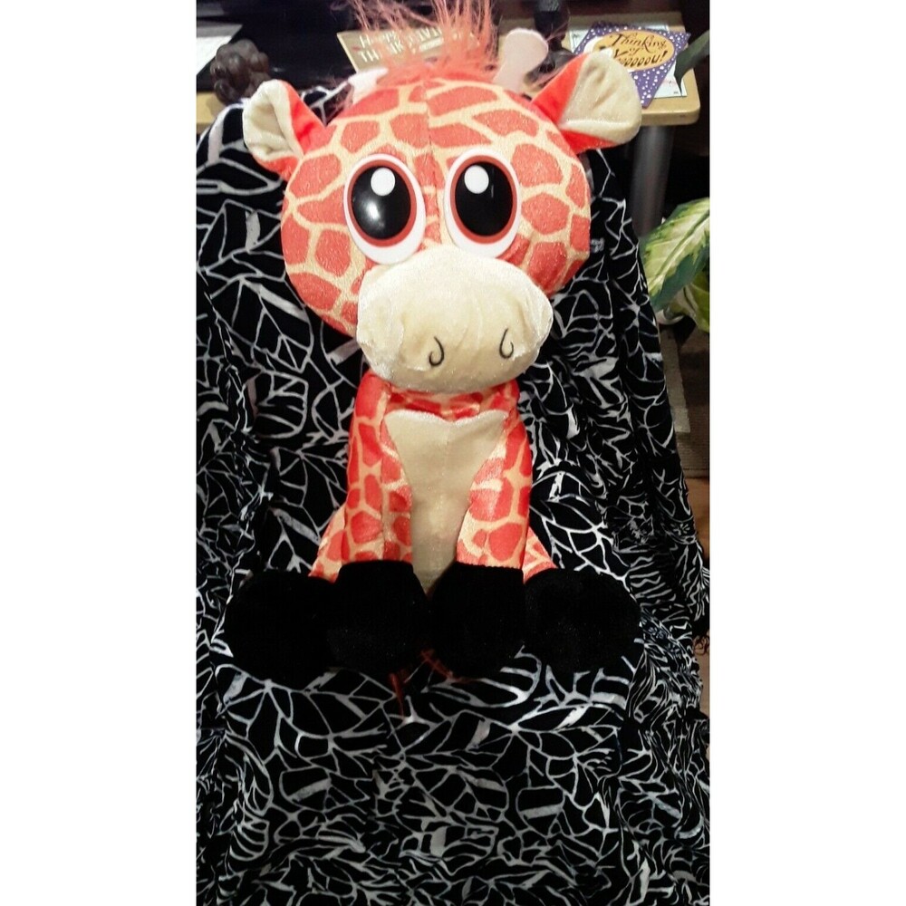 Vintage Plush Giraffe, 12" stuffed Plush Animal by Ideal Direct Toys  orange